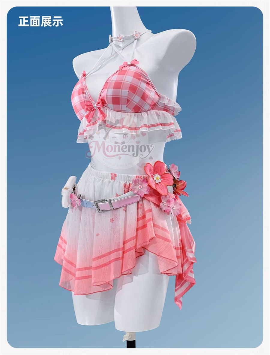【Monenjoy】鳴潮 千咲 白桃パフェ 水着Ver. コスプレ衣装｜ピンクビキニ フルセット 水中撮影対応