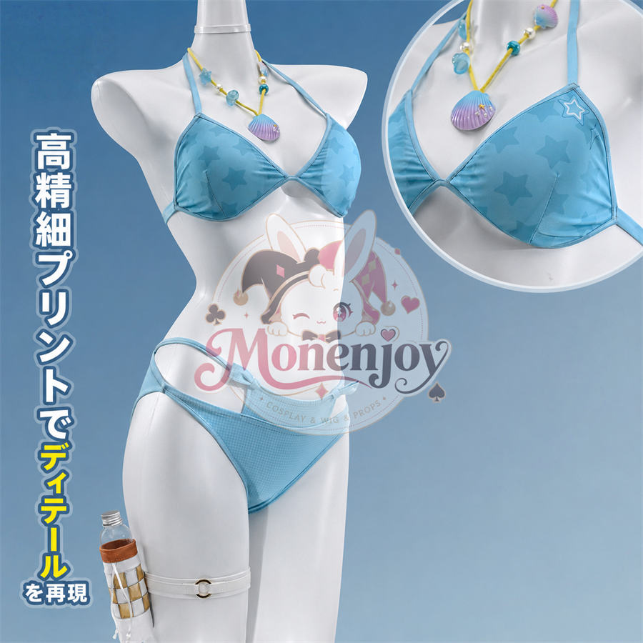 予約【Monenjoy】鳴潮 千咲「白桃パフェ」＆リンネー「ミントキャンディ」水着Ver. コスプレ衣装｜フルセット・上着着脱可能