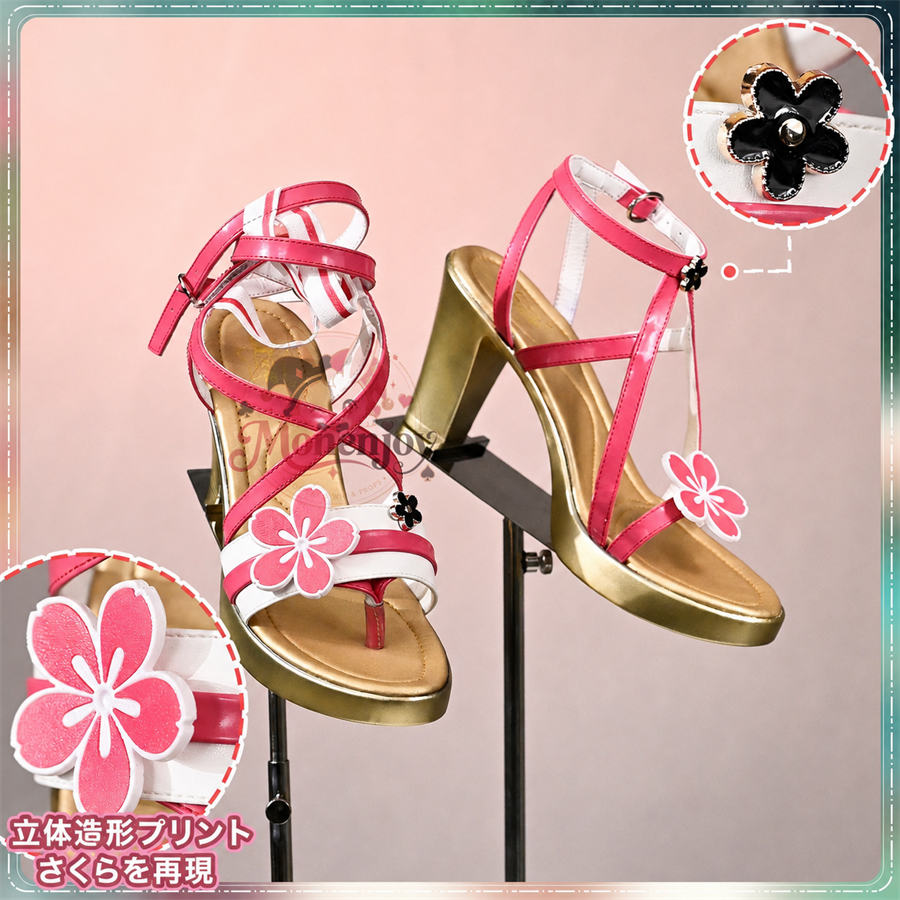 【Monenjoy】鳴潮 千咲「白桃パフェ」＆リンネー「ミントキャンディ」水着Ver.&nbsp; サンダル　靴　コスプレ道具 Monenjoy