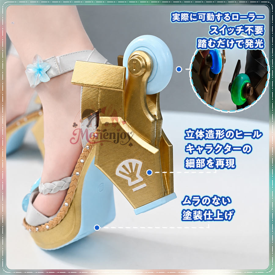 【Monenjoy】鳴潮 千咲「白桃パフェ」＆リンネー「ミントキャンディ」水着Ver.&nbsp; サンダル　靴　コスプレ道具 Monenjoy