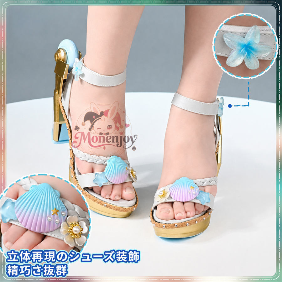 【Monenjoy】鳴潮 千咲「白桃パフェ」＆リンネー「ミントキャンディ」水着Ver.&nbsp; サンダル　靴　コスプレ道具 Monenjoy