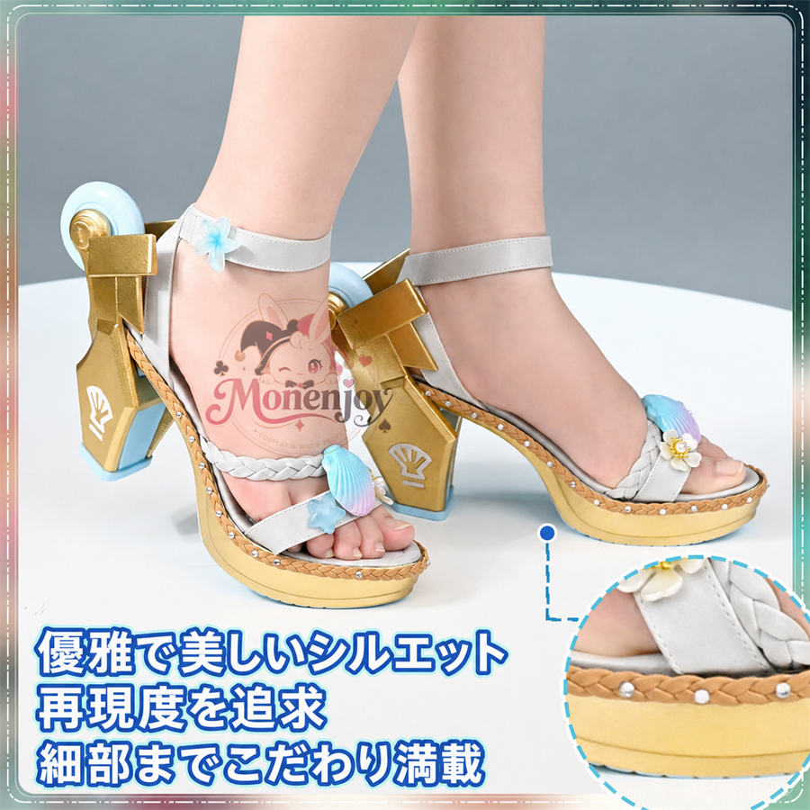 【Monenjoy】鳴潮 千咲「白桃パフェ」＆リンネー「ミントキャンディ」水着Ver.&nbsp; サンダル　靴　コスプレ道具 Monenjoy