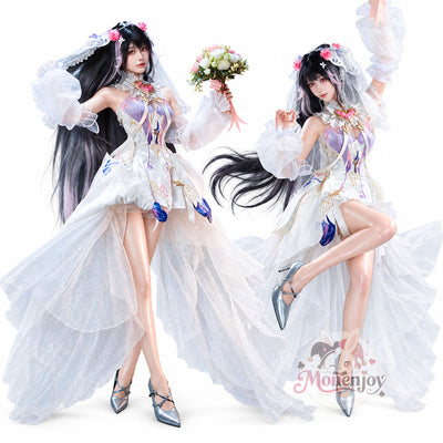 Monenjoy パニシング：グレイレイヴン ルシア・誓焔 　コスプレ衣装　朝日に誓う永遠　花嫁風　コスチューム MONENJOY