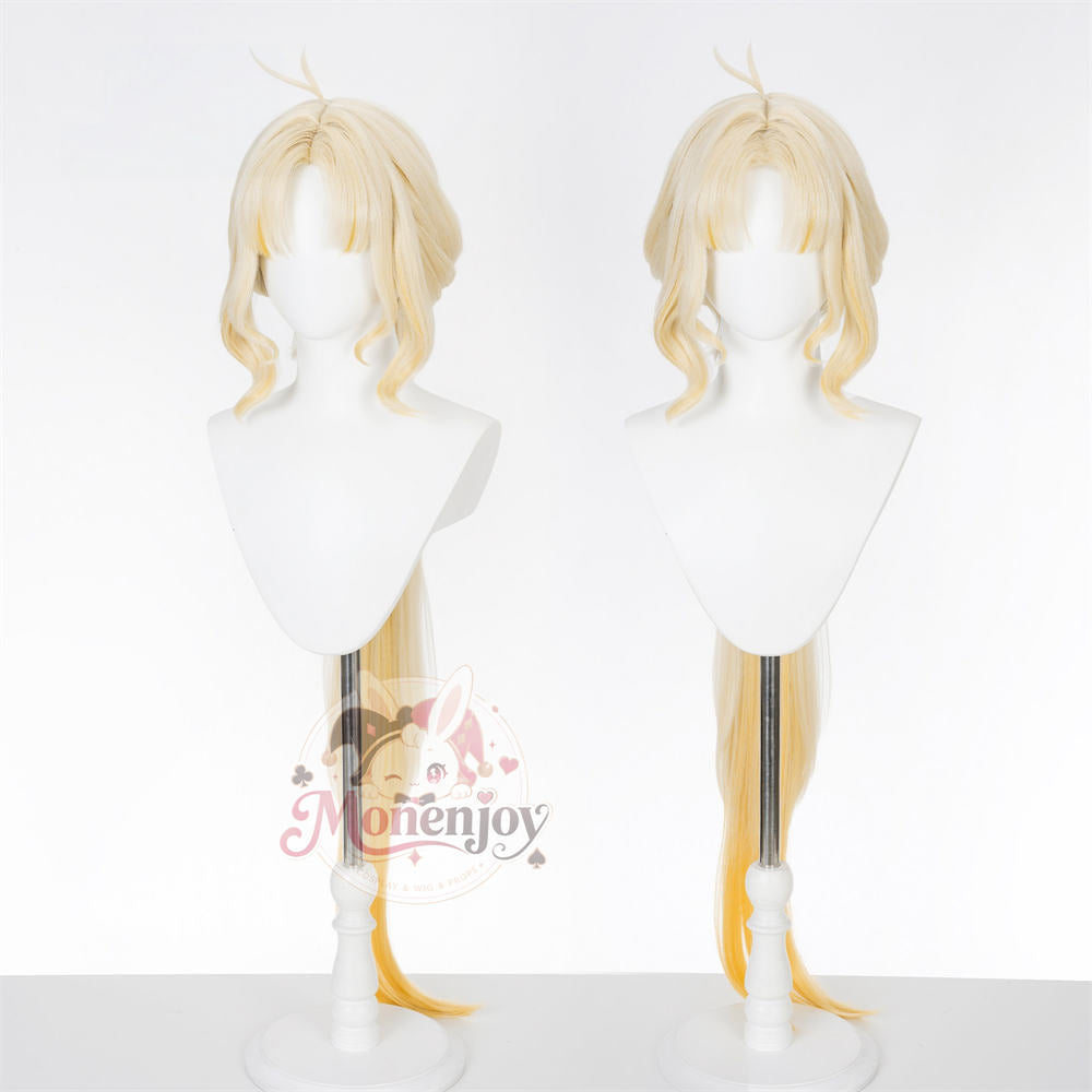 Monenjoy 鳴潮 穂穂 コスプレウィッグ 80cm｜もみあげ36cm・ポニーテール105cm 耐熱・自然感 MONENJOY
