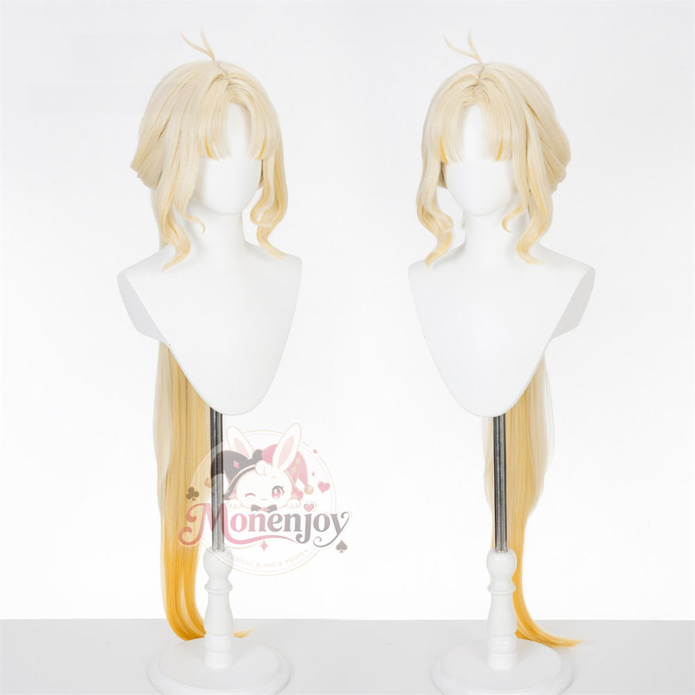 Monenjoy 鳴潮 穂穂 コスプレウィッグ 80cm｜もみあげ36cm・ポニーテール105cm 耐熱・自然感 MONENJOY