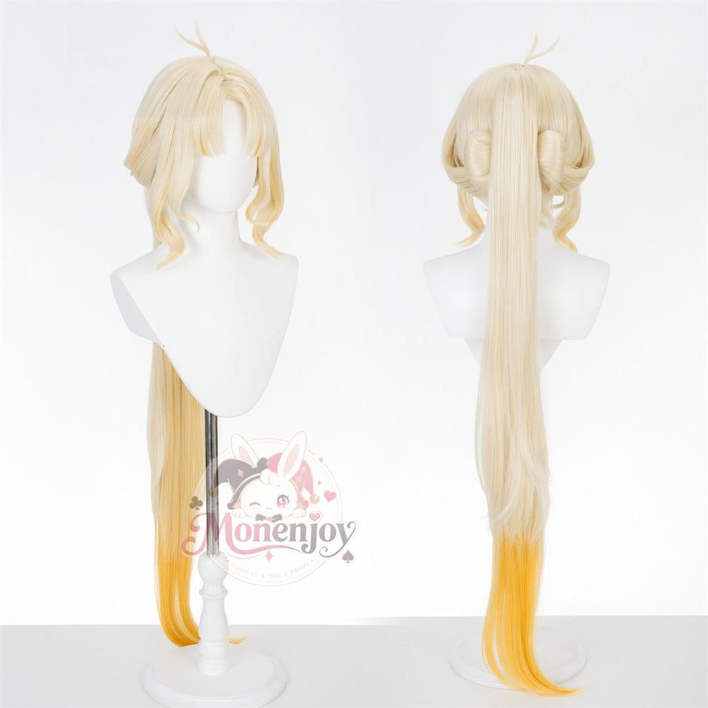 Monenjoy 鳴潮 穂穂 コスプレウィッグ 80cm｜もみあげ36cm・ポニーテール105cm 耐熱・自然感 MONENJOY