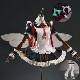 【Monenjoy】ゼンゼロ 千夏 ティータイム コスプレ　イベント　可愛い　メイド服 猫耳付き 鞄追加 MONENJOY