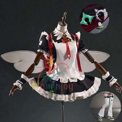 【Monenjoy】ゼンゼロ 千夏 ティータイム コスプレ　イベント　可愛い　メイド服 猫耳付き 鞄追加 MONENJOY
